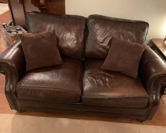 #36	Haverty's Brown Leather Loveseat- 66"	 $250.00 
