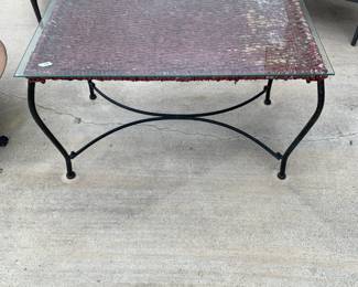 #14	Metal Base w/glass Top Outdoor Table - 36x22x22	 $40.00 
