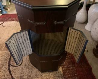 #94	Asian Style Side Table w/2 doors w/brass accents - 15x15x24	 $65.00 
