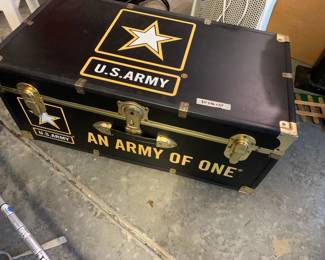 #184	U.S. Army Trunk w/Brass Accents  30x16x12	 $50.00 

