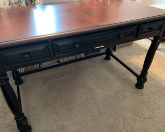 #131	Wood Writing Desk w/3 drawers - Center Pull-out Drawer has electric - 50x28x30	 $75.00 

