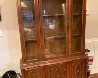 #31	Wood China Cabinet w/1 Glass Door 3 wood doors - 50x16x27-82	 $225.00 
