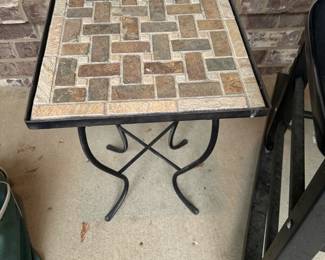 #287	Small Tile Top Metal Base Side Outdoor Table	 $30.00 
