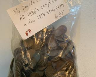 #271	3.5 Pound Lincoln Cents All 1930's except for a few 1943 Steel Cents	 $30.00 
