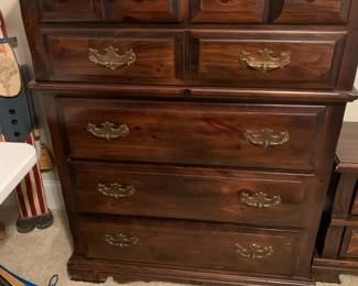 #109	The Lea Furniture Co. Wood Chest of 6 drawers - (as is Runners) - 41x19x52	 $65.00 

