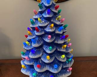 #56	Mr. Christmas Blue Glazed Ceramic Christmas Tree - 25" 	 $125.00 
