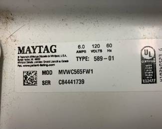 #213	Maytag Top-Load w/agitator Washer & Hamper Door Dryer	 $200.00 
