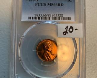 #253	1955-S Lincoln Cent - Certified  PCGS MS66RD	 $20.00 

