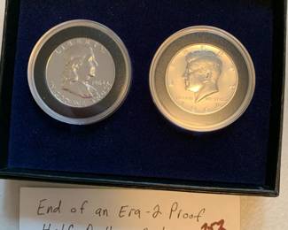 #252	End of an Era - 2 proof Half Dollar Set - 1963 & 1964	 $65.00 
