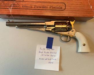#238	Pietta Army  1860 Black Powder Revolver .44 Caliber Replica Nickel & gold finish - w/box	 $300.00 
