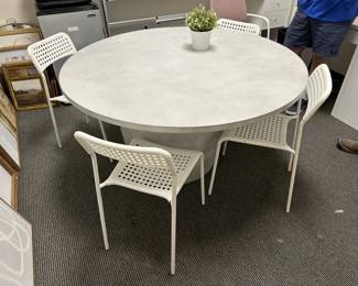 white dining table and chairs