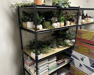 garage rack faux plants 