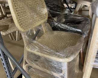 cane back and bottom chairs