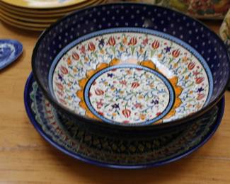 Very Colorful Bowl and Plate
