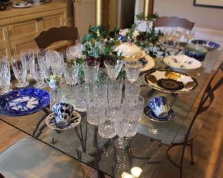 Russian Flow Blue C S, Waterford Crystal Ice Tea Glasses, Water Glasses, Cordial, Stemware