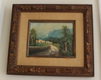 Oil Painting of Landscape with unique Frame