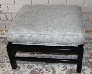Upholstered Stool with Black Lacquer