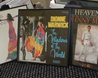Framed Albums by Diana Ross, Dionne Warwick, Johnny Mathis