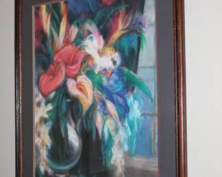 Beautifully Framed Floral Matted Art