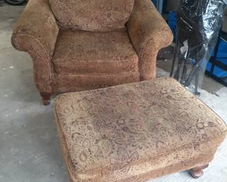 Plush Chair with matching Ottoman
