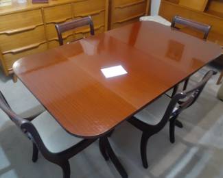 1940s Drop Leaf Table with 4 Chairs