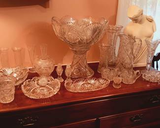 Incredible collection of American cut glass...