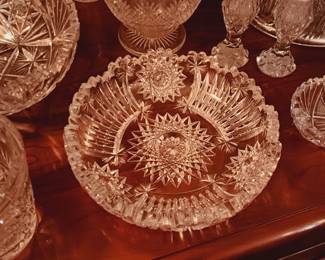 Incredible collection of American cut glass (detail)...