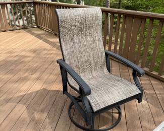 Two of these swivel rocking patio chairs