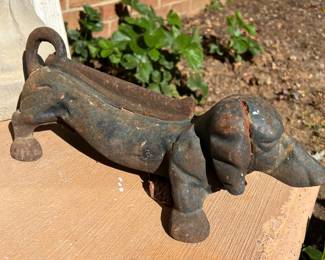 Cast iron dachshund boot scraper