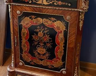 Louis XV style painted cabinet with marble top