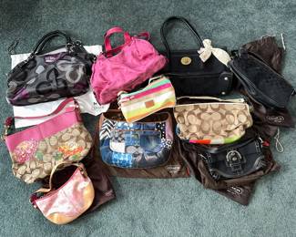 Large collection of Coach bags