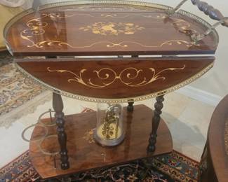 Tea cart with drop leaves