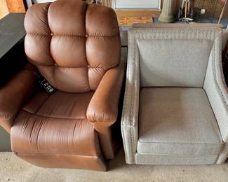 Brand New Leather Lift Chair!!!;  One of Two Like-New Cloth Chair