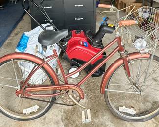 Vintage Bicycle w/ Basket & Light