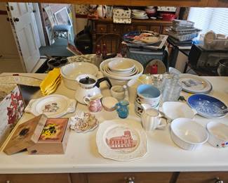 Kitchen, all sorts of plateware, cups silverware etc.