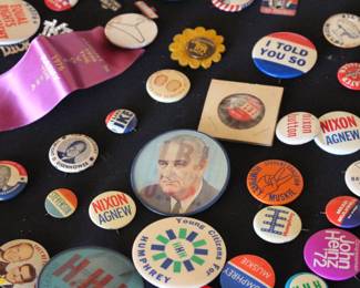 We have tons of election pins and buttons for sale!