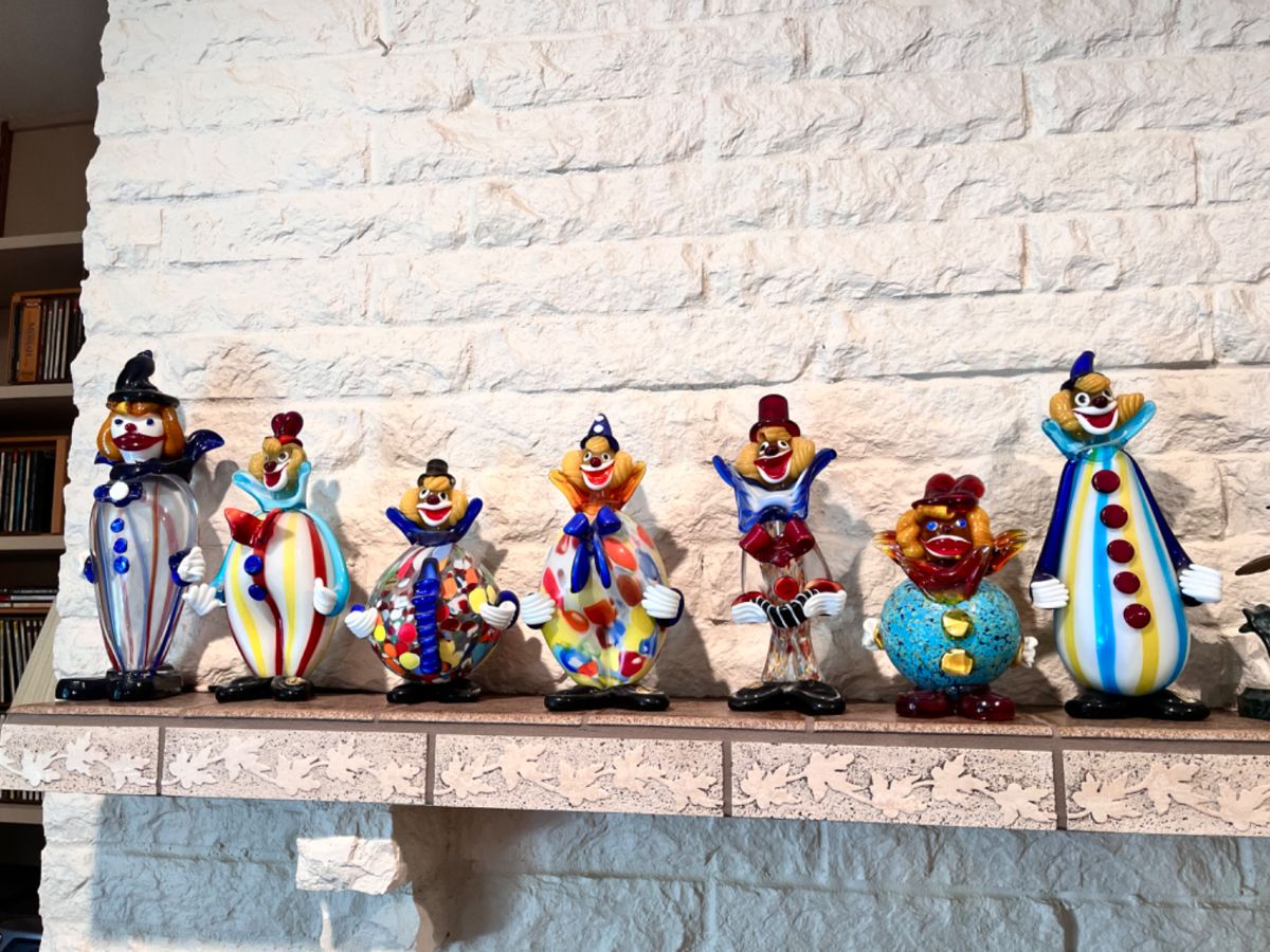Several Murano Clowns