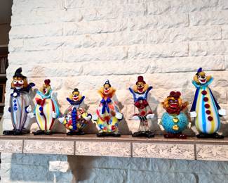 Several Murano Clowns