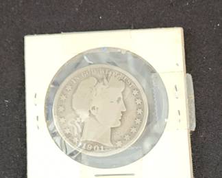 1901 Barber Half Dollar Smint Mark