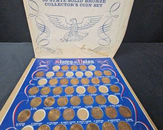 States of the Union Solid Bronze Collector's Coin Set (1969)