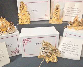 Danbury Mint Annual Gold Christmas Ornaments (1996-1999)