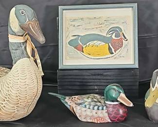Lg. Goose w 2 Ducks Framed Duck Print
