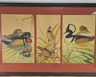  Ducks on Pond Vintage Framed Prints