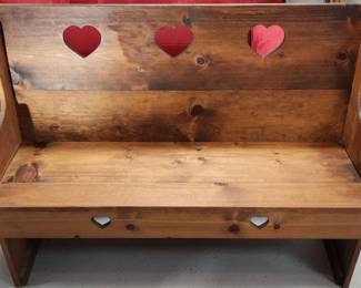 Vintage Country Heart Cut Out Bench
