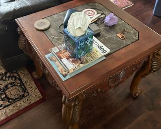 Marble topped end table