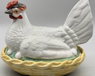 Staffordshire Pottery  Hen on Nest