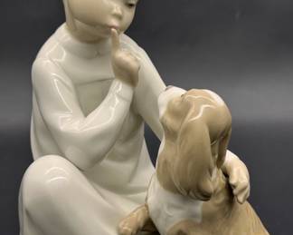 Lladro Figurine: 4522 Boy w/ Dog, Retired