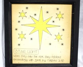 57 - Star Light Framed Decor, 12 x 12
