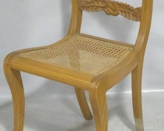 903 - Carved cane seat chair, 33.5 x 19 x 9
