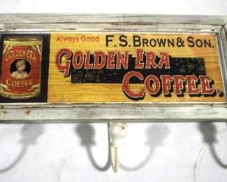 8185 - Golden Era Coffee Wood Coat/Hat Hanger 12 x 7.5
